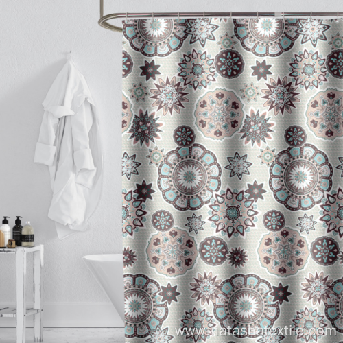 Mandala print 130g polyester waterproof shower curtain